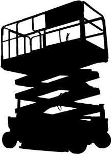 Silhouette of a Scissor Lift